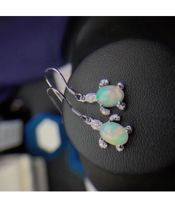 925 Sterling Silver Natural Opal Gemstone Drop Earrings for Women rembourrage situé sous