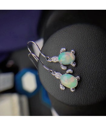 925 Sterling Silver Natural Opal Gemstone Drop Earrings for Women rembourrage situé sous