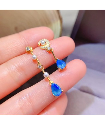 925 Silver 5mm*7mm Real Opal Drop Earrings for Women 2023