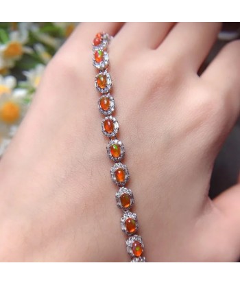 sterling silver fire opal bracelet rembourrage situé sous