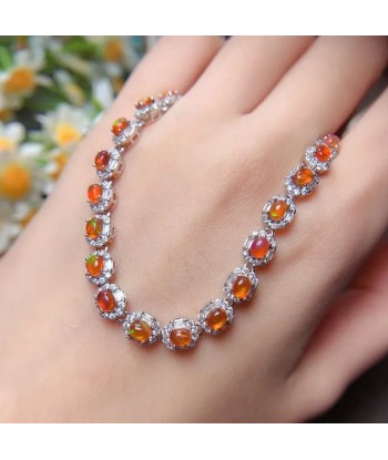 sterling silver fire opal bracelet rembourrage situé sous