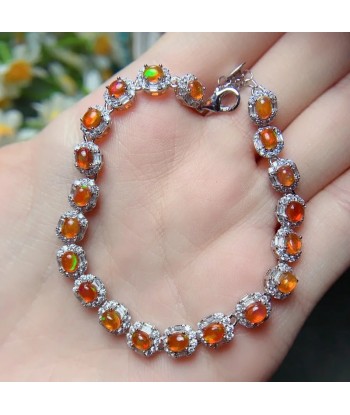 sterling silver fire opal bracelet rembourrage situé sous