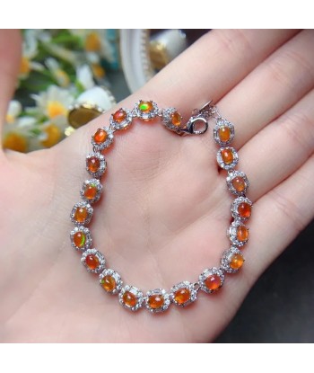 sterling silver fire opal bracelet rembourrage situé sous