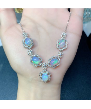 Silver 7mm x 9mm Natural Opal Pendant for Woman les ligaments