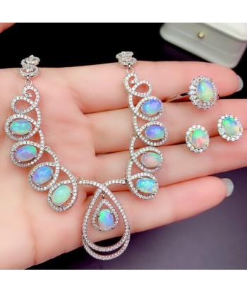 925 Silver Opal Gemstone Set for Women livraison gratuite