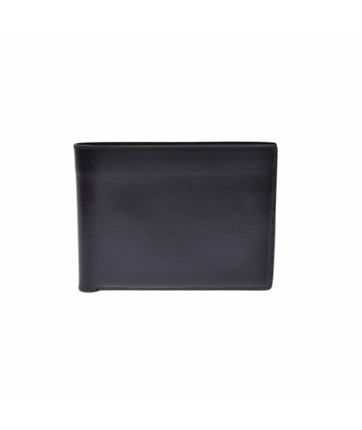 HERMES black engraved unknown unisex box calf muffler bi-fold wallet d'Europe débarque