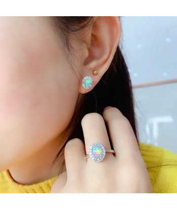 925 Silver Opal Gemstone Set for Women livraison gratuite