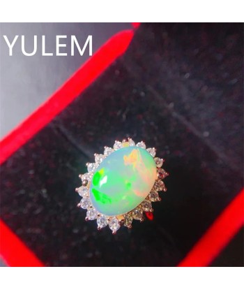 925 Silver Natural Opal Ring for Women Comparez et commandez 