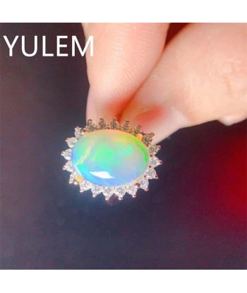 925 Silver Natural Opal Ring for Women Comparez et commandez 