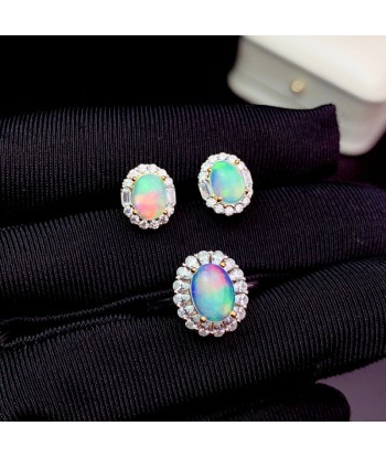 925 Silver Opal Gemstone Set for Women livraison gratuite