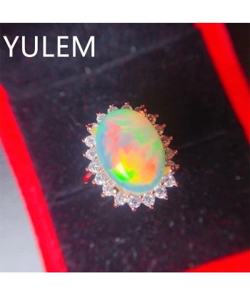 925 Silver Natural Opal Ring for Women Comparez et commandez 