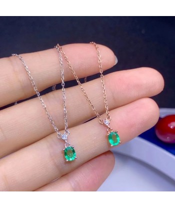 Sterling Silver Colombian Emeralds Pendant for Her shop