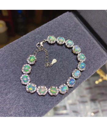 925 Sterling Silver Natural Opal Bracelet for Women 50-70% off 