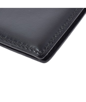 HERMES black engraved unknown unisex box calf muffler bi-fold wallet d'Europe débarque