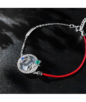 Sterling Silver Red String Friendship Bracelets with Emerald CZ for Women outlet