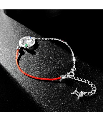 Sterling Silver Red String Friendship Bracelets with Emerald CZ for Women outlet