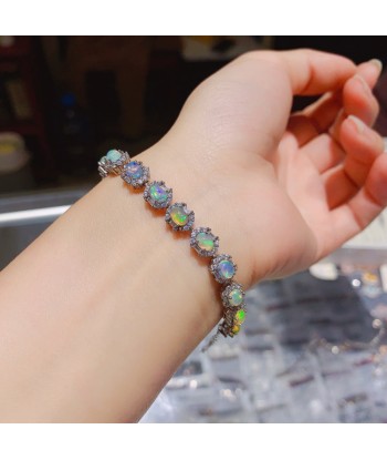 925 Sterling Silver Natural Opal Bracelet for Women 50-70% off 