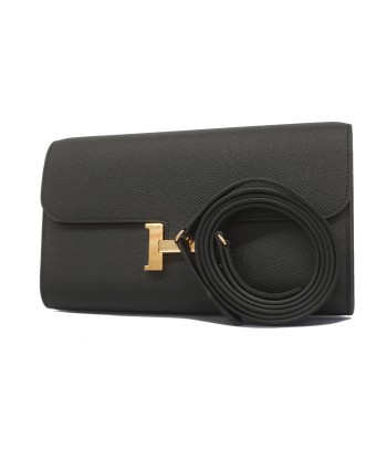 Auth Hermes Shoulder Wallet Constance Long To Go Z Engraved Epson Black Rose Gold Metal paiement sécurisé