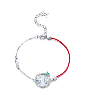 Sterling Silver Red String Friendship Bracelets with Emerald CZ for Women outlet