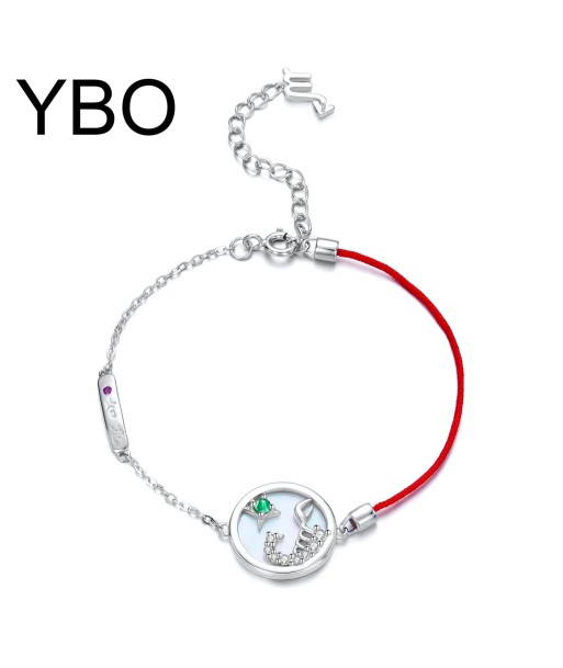 Sterling Silver Red String Emerald Friendship Bracelet for Women Dans la société mordern