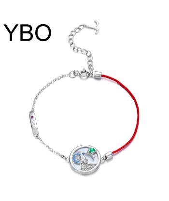 925 Sterling Silver Red String Bracelets with Emerald Gemstones for Women s'inspire de l'anatomie humaine