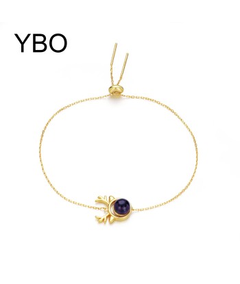 18k Gold Plated Sterling Silver Amethyst Antlers Bracelet for Women de votre