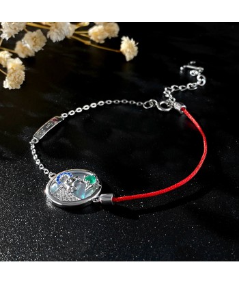 925 Sterling Silver Red String Bracelets with Emerald Gemstones for Women s'inspire de l'anatomie humaine