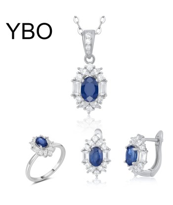 Sterling Silver Sapphire Jewelry Sets for Women Economisez 