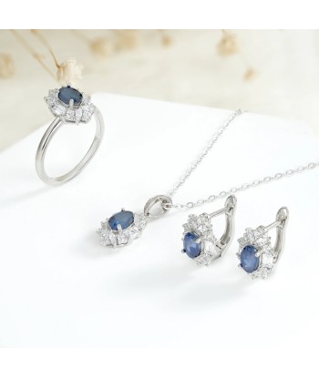 Sterling Silver Sapphire Jewelry Sets for Women Economisez 