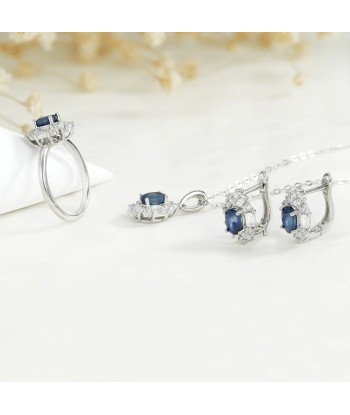 Sterling Silver Sapphire Jewelry Sets for Women Economisez 