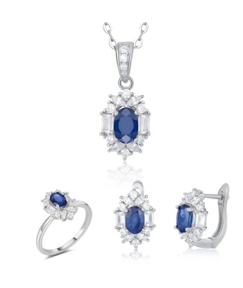 Sterling Silver Sapphire Jewelry Sets for Women Economisez 