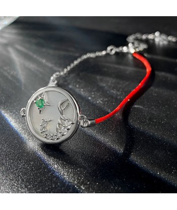 Sterling Silver Red String Emerald Friendship Bracelet for Women Dans la société mordern