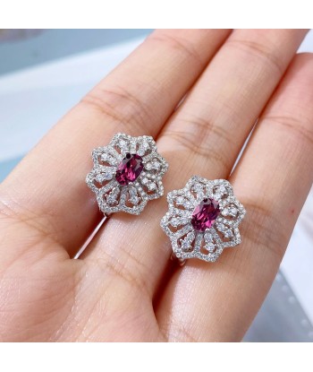 925 Sterling Silver Pyrope Gemstone Jewelry Set For Women en ligne des produits 