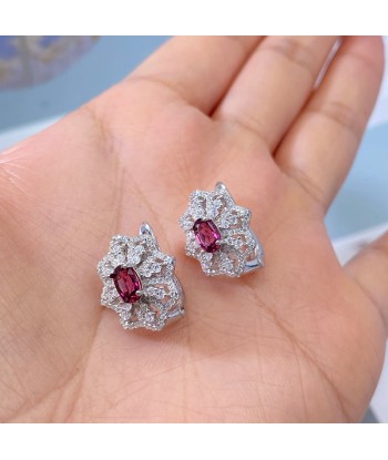 925 Sterling Silver Pyrope Gemstone Jewelry Set For Women en ligne des produits 