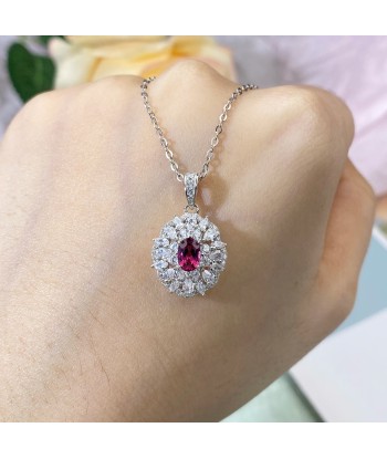 925 Sterling Silver Natural Pyrope Gemstone Cubic Zircon Jewelry Sets for Women la colonne vertébrale