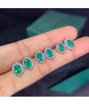 925 Sterling Silver Emerald Earrings for Women sélection de produits