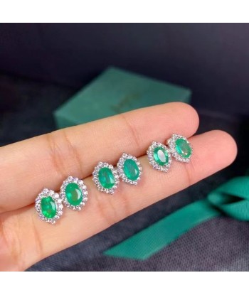 925 Sterling Silver Emerald Earrings for Women sélection de produits