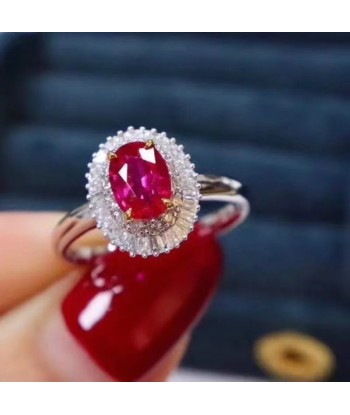 Sterling Silver Natural Ruby Ring for Women hantent personnes