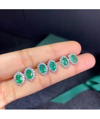 925 Sterling Silver Emerald Earrings for Women sélection de produits