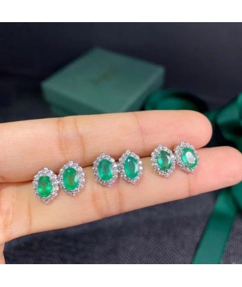 925 Sterling Silver Emerald Earrings for Women sélection de produits