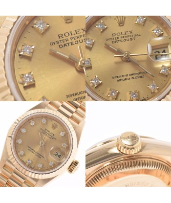 ROLEX Datejust 10P diamond 69178G Ladies YG watch self-winding champagne dial Véritable concentré