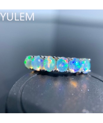 925 Sterling Silver Natural Australian Opal Ring for Women pas cher chine