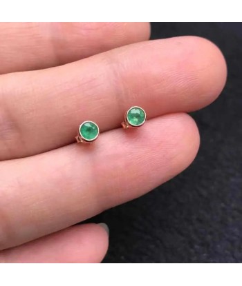 925 Sterling Silver Emerald Gemstone Stud Earrings for Women acheter en ligne