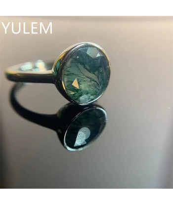 925 Sterling Silver Moss Agate Ring for Man en ligne