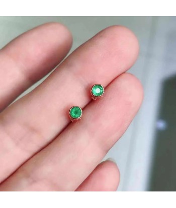 925 Sterling Silver Emerald Gemstone Stud Earrings for Women acheter en ligne