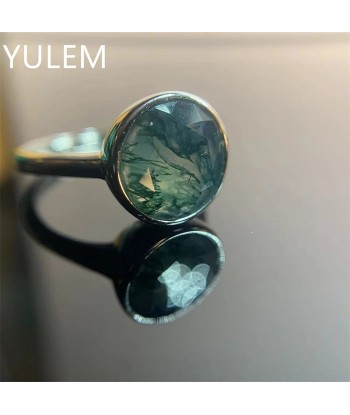 925 Sterling Silver Moss Agate Ring for Man en ligne