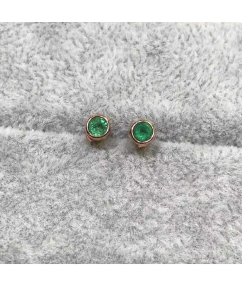 925 Sterling Silver Emerald Gemstone Stud Earrings for Women acheter en ligne