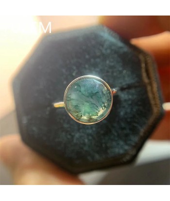 925 Sterling Silver Moss Agate Ring for Man en ligne