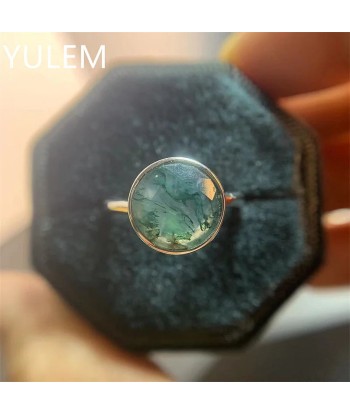 925 Sterling Silver Moss Agate Ring for Man en ligne