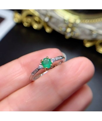 14K Gold Natural Emerald Engagement Ring for Women Comparez et commandez 